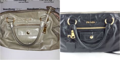 white stain mark on prada purse from leather lining|Prada Handbag Cleaning and Restoration .